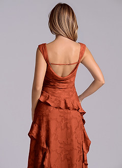 Azazie Sloane Bridesmaid Dresses Auburn A-Line Sweetheart Neckline Floral Burnout Dress image7