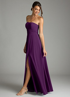 Azazie Tamira Suknie dla druhen Linia A Pofałdowany Szyfon Do ziemi Sukienka image3