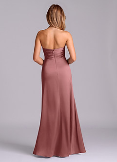 Azazie Sabrine Final Sale Amethyst A-Line Sweetheart Neckline Stretch Satin Dress image2