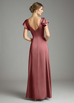 Azazie Omari Bridesmaid Dresses Amethyst A-Line Stretch Satin Dress image2