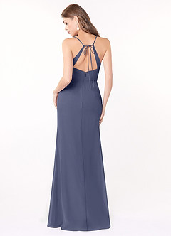 Azazie Maliya Final Sale Eucalyptus Sheath Pleated Chiffon Dress image2