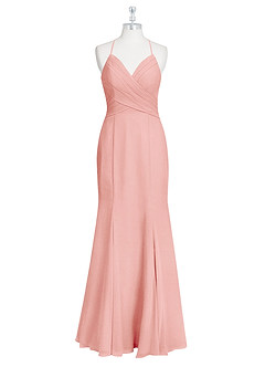 Azazie Carolina Final Sale Rosette Mermaid Ruched Chiffon Dress image6