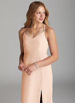 Azazie Becca Junior White Alabaster Mermaid Chiffon Dress image3