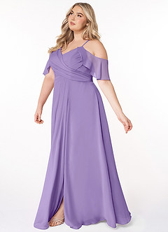Azazie Dakota Bridesmaid Dresses Tahiti A-Line V-Neck Pleated Chiffon Dress image8
