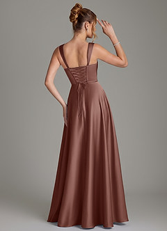 Azazie Azaria Robes de demoiselle d'honneur Robe Trapèze en Satin extensible Corset Expresso image5