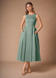 Robe Mi-Longue Sauge Vintage Casey image4