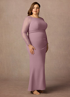Azazie Peggy Abiti per la Madre della Sposa Abito Tubino in Pizzo Rosa Polverosa image9