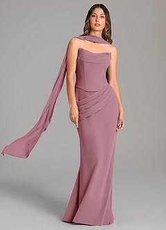 Azazie Sorrel Bridesmaid Dresses Vintage Mauve Mermaid Corset Chiffon Dress image1