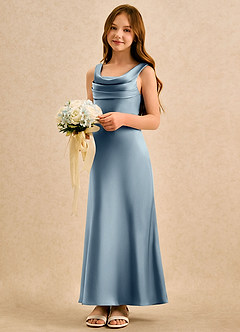 Azazie Raspberry Girls Formal Flower Girl Klänningar Klä A-Line i Stretch Satin Plisserad image1