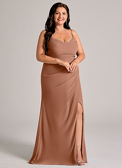 Azazie Deandra Bridesmaid Dresses Bronzer Mermaid Pleated Chiffon Dress image10