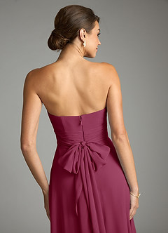 Azazie Tamira Bridesmaid Dresses Mulberry A-Line Pleated Chiffon Convertible Dress image5