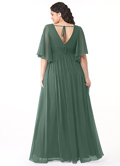 Azazie Temeka Bridesmaid Dresses Sea Moss A-Line Ruched Chiffon Dress image8