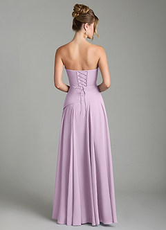 Azazie Gabriela Bridesmaid Dresses Frosted Lilac A-Line Corset Chiffon Dress image8