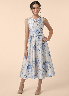 Azazie Brielle Junior Formal Klä av A-Line i Matt satäng image3