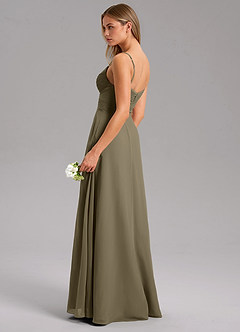 Azazie Terese Bridesmaid Dresses Willow Green A-Line Pleated Chiffon Dress image5