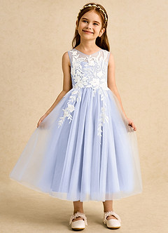 Azazie Sundae Blumenmädchenkleider Ballkleid Spitze Kleid Lavendel image6