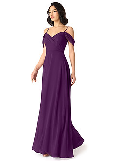 Azazie Tancie Bridesmaid Dresses Grape A-Line Off the Shoulder Chiffon Convertible Dress image3