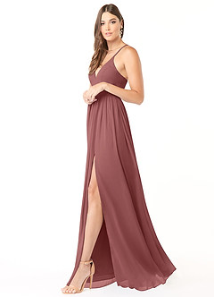 Azazie Aaida Brautjungfernkleider A-Linie Korsett Chiffon Kleid Amethyst image4