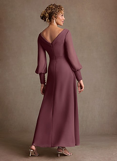 Azazie Paterson Kleider für die Brautmutter A-Linie Plissee Chiffon Kleid Sangria image2