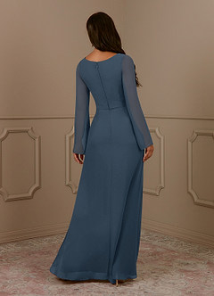 Azazie Belinda Mother of the Bride Dresses Neptune A-Line V-Neck Pleated Chiffon Dress image2