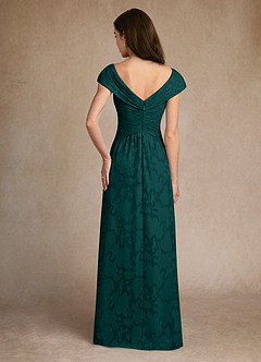 Azazie Myrtle Mother of the Bride Dresses Pine A-Line Pleated Floral Burnout Dress image3
