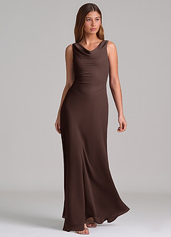 Azazie Nerine Brudtärnklänningar Klä av A-Linje i Chiffong Plisserad Ganache image1