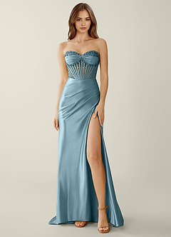Willa Dusty Blue Sweetheart Neckline Corset Mermaid Prom Dress image4
