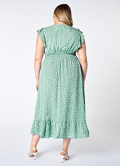 Hello Sweetheart Mint Green Print Flutter Sleeve Maxi Dress image11