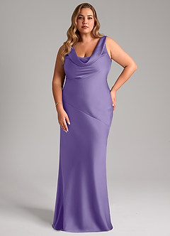 Azazie Rylina Bridesmaid Dresses Tahiti Mermaid Stretch Satin Dress image7