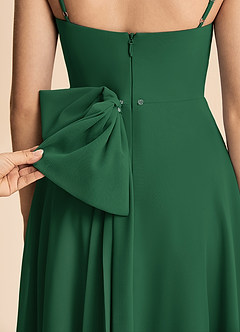 Azazie Bear Junior A라인 주름진 쉬폰 플로어 길이 주니어 신부 들러리 드레스 image8