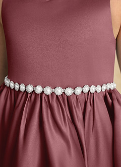 Azazie Julietta Robe Demoiselle D'honneur Fillette Robe Princesse en Tulle Convertible Rose Du Désert image10
