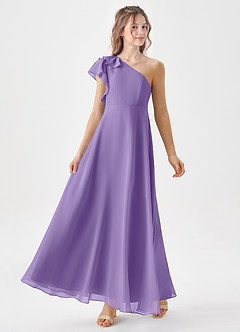 Azazie Arabella Junior Tahiti A-Line Ruched Chiffon Dress image4