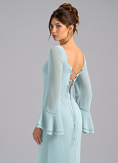 Azazie Leone Bridesmaid Dresses Mist Mermaid Corset Chiffon Dress image2