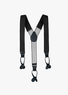 front Leather Six-Clip Suspenders