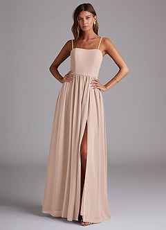 Azazie Calianna Bridesmaid Dresses English Rose A-Line Off the Shoulder Chiffon Convertible Dress image1