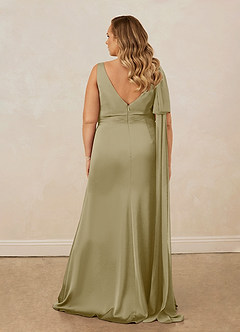 Christian Siriano Bridal for Azazie 1011 Bridesmaid Dresses Moss Green Mermaid Bow Stretch Satin Dress image19