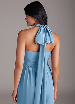 Azazie Lamara Bridesmaid Dresses Steel Blue Off the Shoulder Chiffon Convertible Jumpsuit image10