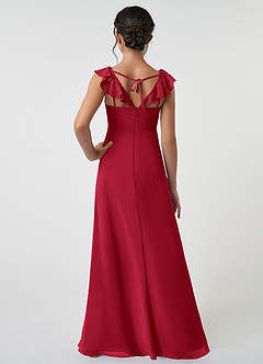 Azazie Amada Junior Agave A-Line Ruched Chiffon Dress image2