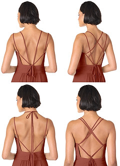 Azazie Farren Bridesmaid Dresses Auburn A-Line Pleated Chiffon Convertible Dress image9