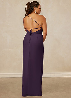 Christian Siriano Bridal for Azazie 1003 Bridesmaid Dresses Plum Sheath One Shoulder Chiffon Dress image15
