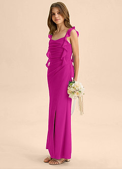 Azazie Jessamine Junior Klä av Sjöjungfru i Chiffong Älskling Halsringning image5