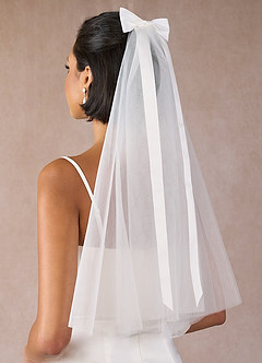 front Bow Split Elbow Length Veil