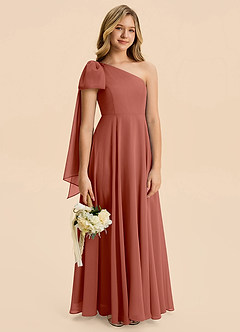 Azazie Averie Junior Auburn A-Line Pleated Chiffon Dress image6