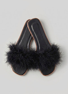 front Bridal Feather Slippers for Getting Ready
