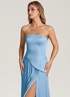 Azazie Tierney Bridesmaid Dresses Powder Blue A-Line Strapless Chiffon Convertible Dress image2