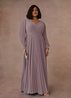 Azazie Zina Mother of the Bride Dresses Dusk A-Line Pleated Chiffon Dress image7