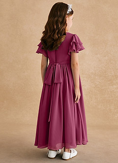 Azazie Ali Flower Girl Dresses Mulberry A-Line Pleated Chiffon Dress image2