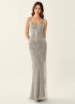 Magnolia Silver Mermaid Sequined embroidery Prom Dress image3