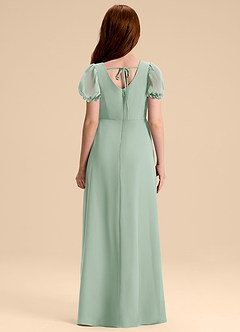Azazie Priya Junior Agave A-Line Blouson Chiffon Dress image2