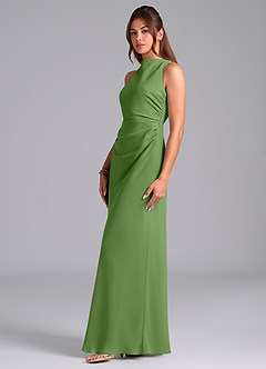 Azazie Evadne Suknie dla druhen Osłona Pofałdowany Szyfon Do ziemi Sukienka image5